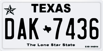 TX license plate DAK7436
