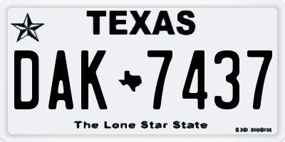 TX license plate DAK7437