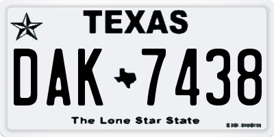 TX license plate DAK7438