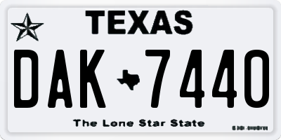 TX license plate DAK7440