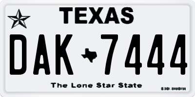 TX license plate DAK7444