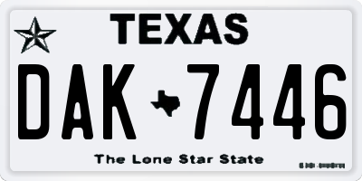 TX license plate DAK7446