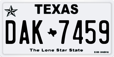 TX license plate DAK7459