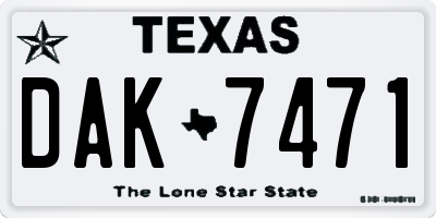 TX license plate DAK7471