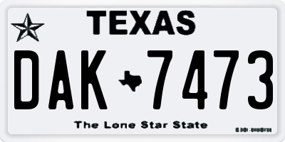 TX license plate DAK7473