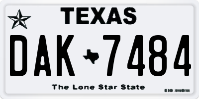 TX license plate DAK7484