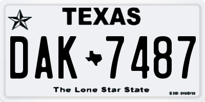 TX license plate DAK7487