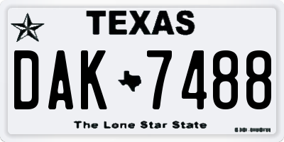 TX license plate DAK7488