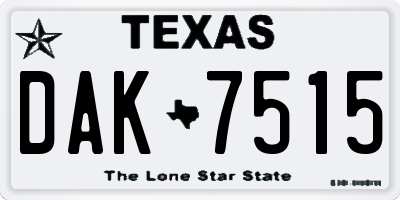 TX license plate DAK7515