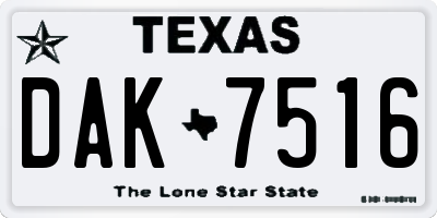 TX license plate DAK7516