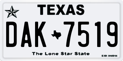 TX license plate DAK7519
