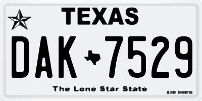 TX license plate DAK7529