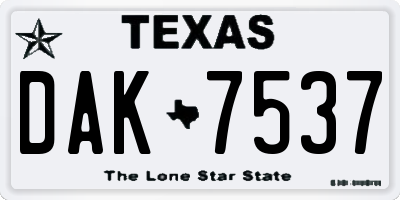 TX license plate DAK7537