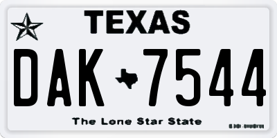 TX license plate DAK7544