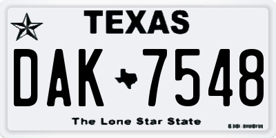 TX license plate DAK7548