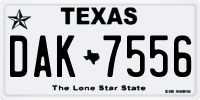 TX license plate DAK7556