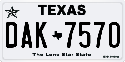 TX license plate DAK7570