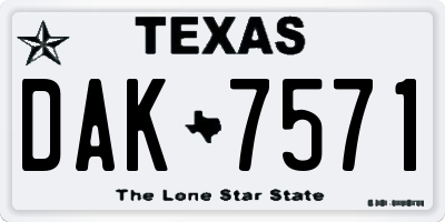 TX license plate DAK7571