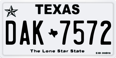TX license plate DAK7572