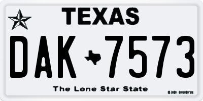 TX license plate DAK7573