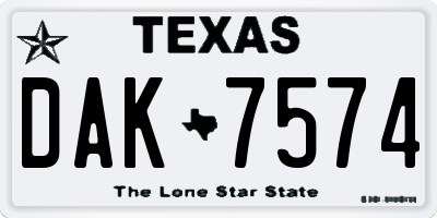 TX license plate DAK7574