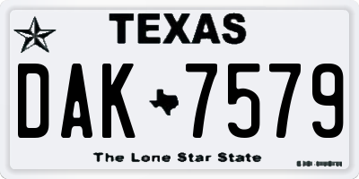 TX license plate DAK7579