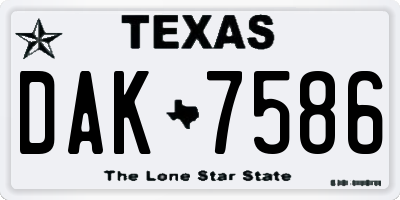 TX license plate DAK7586