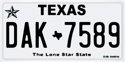 TX license plate DAK7589