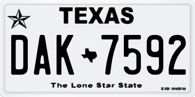 TX license plate DAK7592