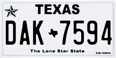 TX license plate DAK7594