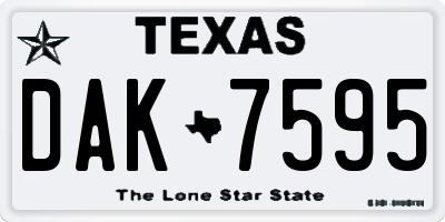 TX license plate DAK7595