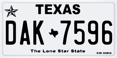 TX license plate DAK7596