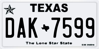 TX license plate DAK7599