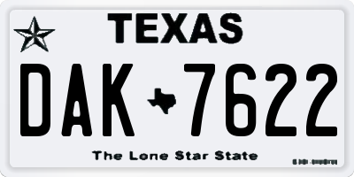 TX license plate DAK7622