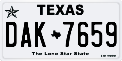 TX license plate DAK7659