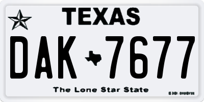 TX license plate DAK7677