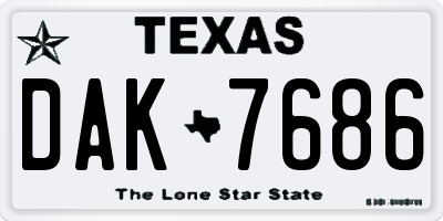 TX license plate DAK7686