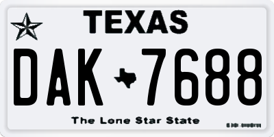 TX license plate DAK7688