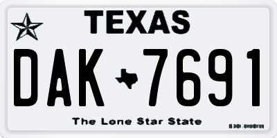 TX license plate DAK7691