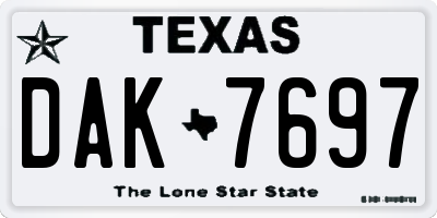 TX license plate DAK7697