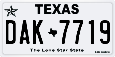 TX license plate DAK7719