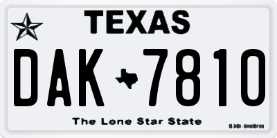 TX license plate DAK7810
