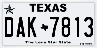 TX license plate DAK7813