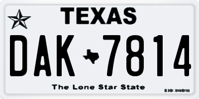 TX license plate DAK7814