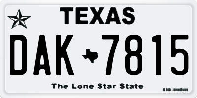 TX license plate DAK7815