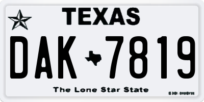 TX license plate DAK7819