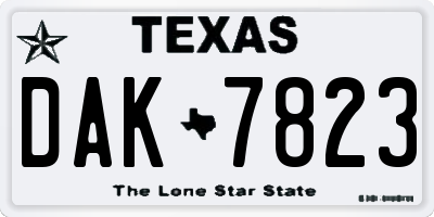 TX license plate DAK7823
