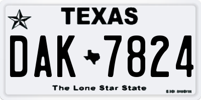 TX license plate DAK7824