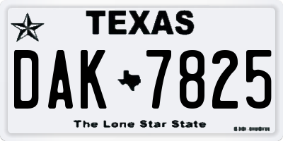 TX license plate DAK7825