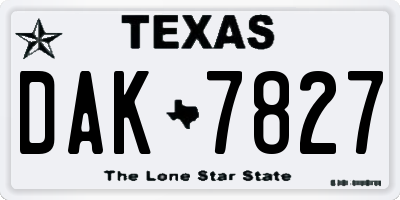 TX license plate DAK7827